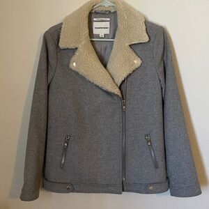 Country Road Heather Gray Jacket with Shearling Collar